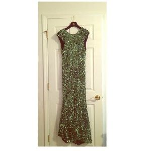 Alice + Olivia Emerald Sequin Gown